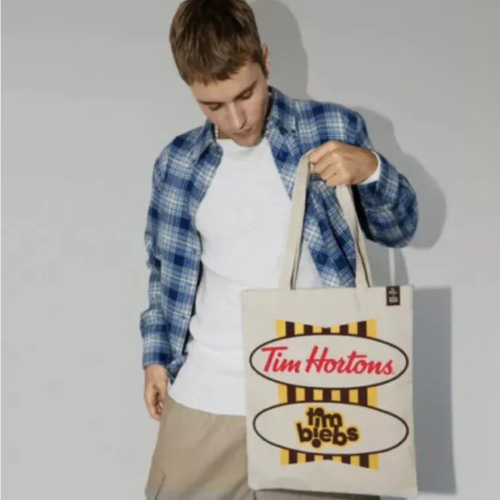Justin Bieber x Tim Hortons Timbiebs Tote Bag NWT
